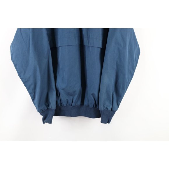 Vintage 90s LL Bean Mens 42 Long Lined Cafe Racer Bomber Jacket Navy Blue USA - Picture 9 of 9